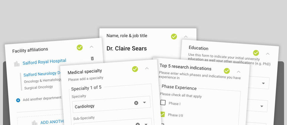 Image of cards from within the Investigator Databank